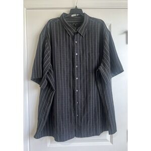 Synrgy Men's Black Short Sleeve Button Down Shirt 3XL